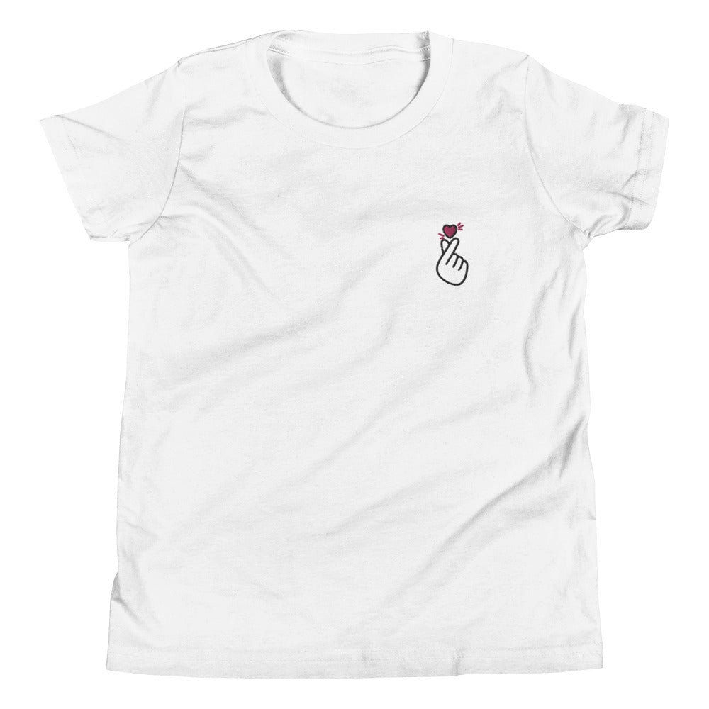 Youth finger heart t-shirt (white)