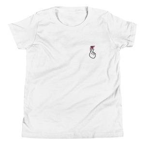 Youth finger heart t-shirt (white)